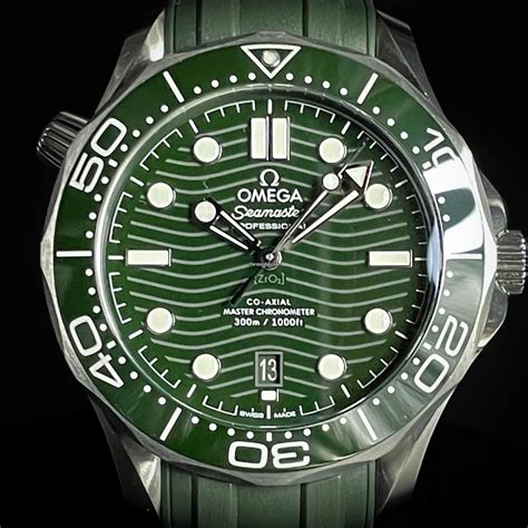 omega green face watch